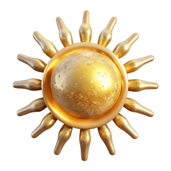 vibrant rustic Sun with Rays Transparent Background for Summer Graphics original png