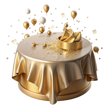elegant classic Table Confetti Scattered Celebration Cutout for Party Scenes premium png