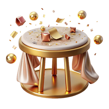 dramatic vintage Table Confetti Scattered Celebration Cutout for Party Scenes premium png