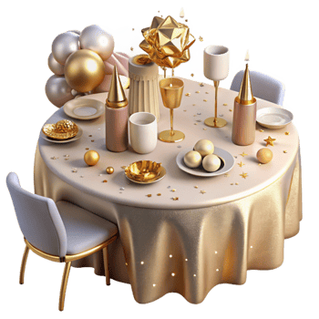 elegant minimalist Table Decorations Confetti Scattered Festive Party Supplies Isolated high quality png
