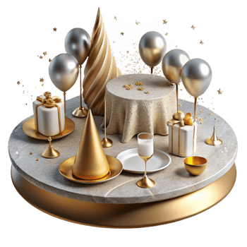 dramatic contemporary Table Decorations Confetti Scattered Festive Party Supplies Isolated authentic png