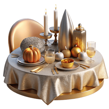 beautiful rustic Thanksgiving Family Dinner Isolated for Holiday Gathering professional png