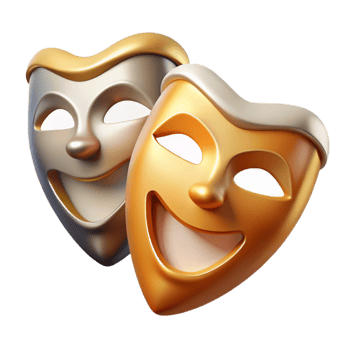 extraordinary abstract Theater Masks Drama Icon Isolated for Performing Arts high resolution png