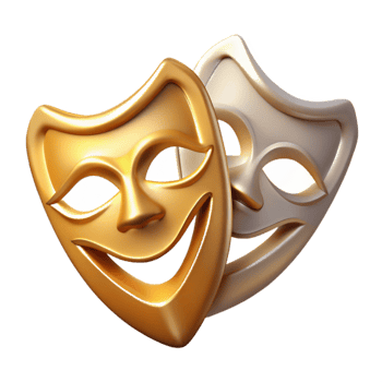 stunning vintage Theater Masks Icon Drama Cutout for Performing Arts genuine png