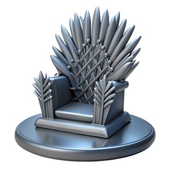Iron royal throne 3d illustration isolated on the transparent background png