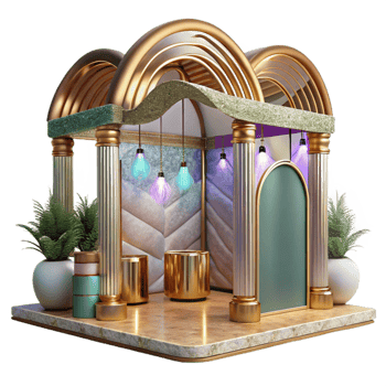 stunning contemporary Trade Show Booth Design Isolated for Exhibition Marketing original png