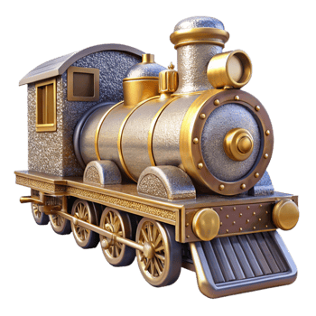 elegant traditional Train Railway Locomotive Engine Isolated png