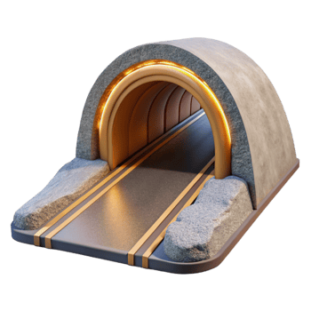 dramatic creative Tunnel Concrete Road Transportation Cutout exclusive png