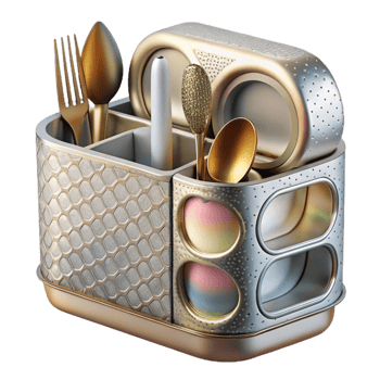 elegant traditional Utensil Crock Stainless Steel Organizer Cutout Modern Kitchen professional png