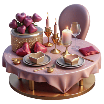 stunning vintage Valentines Day Romantic Dinner Setting Cutout for Couple's Night exclusive png