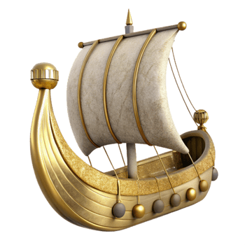 impressive artistic Viking Longship Isolated Cutout for Norse Mythology high quality png