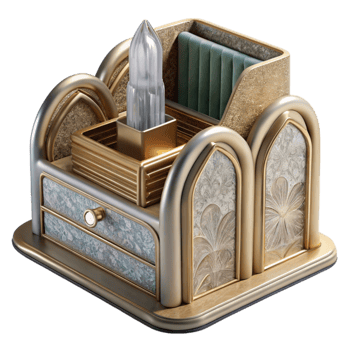magnificent artistic Vintage Desk Organizer Cutout for Retro Office high quality png