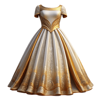elegant artistic Vintage Wedding Dress Gown Retro Style Isolated exclusive png