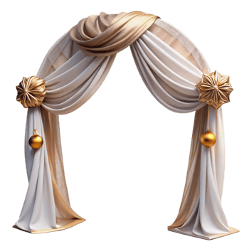 beautiful modern Wedding Arch Draped Fabric White Cutout for Ceremony Backdrops high quality png