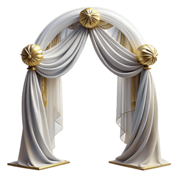 elegant rustic Wedding Arch Draped Fabric White Cutout for Ceremony Backdrops exclusive png