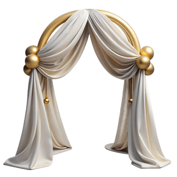 wonderful modern Wedding Arch Draped Fabric White Cutout for Ceremony Backdrops professional png