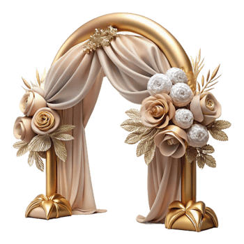 serene minimalist Wedding Arch Floral Arrangement Isolated for Venue Decoration detailed png