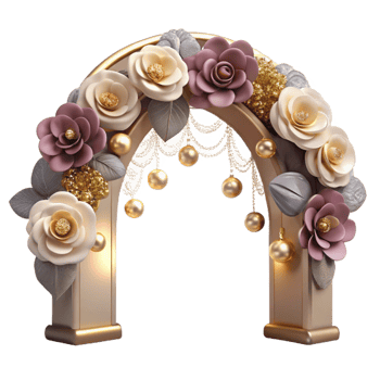 dramatic minimalist Wedding Arch Floral Arrangement Isolated for Venue Decoration original png