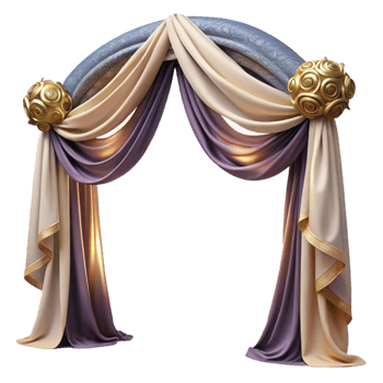 wonderful minimalist Wedding Archway Draped Fabric Design Cutout original png