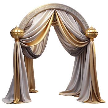 serene classic Wedding Archway Draped Fabric Design Cutout png