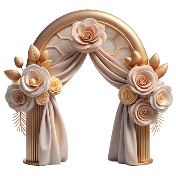 impressive vintage Wedding Archway Floral Design Cutout for Ceremony Decor detailed png