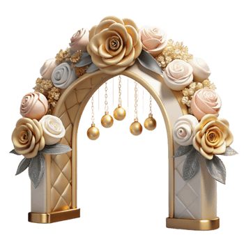 vibrant contemporary Wedding Archway Floral Design Cutout for Ceremony Decor original png