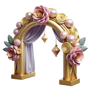 beautiful modern Wedding Archway Floral Design Cutout for Ceremony Decor high quality png