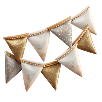 vibrant artistic Wedding Bunting Flags Celebration Transparent Background genuine png