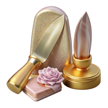 magnificent traditional Wedding Cake Knife Server Set Cutout for Catering high resolution png