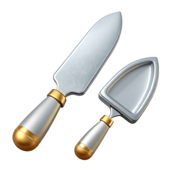 extraordinary traditional Wedding Cake Knife Server Set Cutout for Catering professional png
