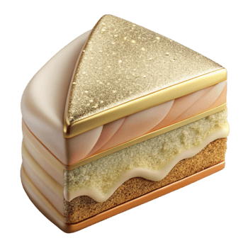 impressive artistic Wedding Cake Slice Dessert Portion Cutout for Menus detailed png