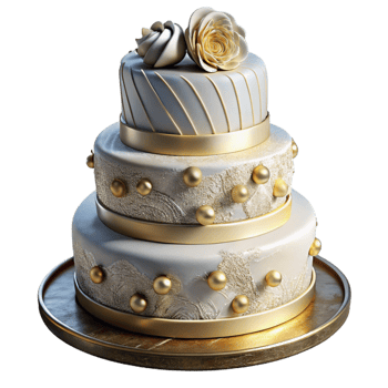 elegant minimalist Wedding Cake Three Tiered White Cutout for Bakery Promotions png