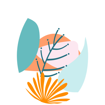 Easter egg with plants and flowers png
