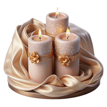 serene abstract Wedding Candles Romantic Ambiance Transparent Background detailed png