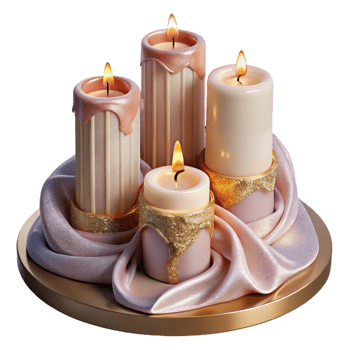 dramatic traditional Wedding Candles Romantic Ambiance Transparent Background professional png