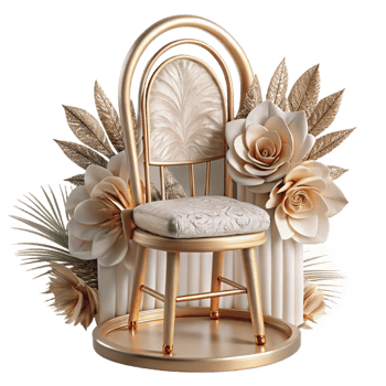 dramatic creative Wedding Chair Back Decoration Floral Arrangement Cutout exclusive png