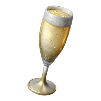 serene rustic Wedding Champagne Flute with Bubbles Glassware Isolated high resolution png