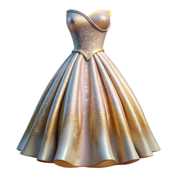 elegant modern Wedding Dress Gown Silhouette Cutout for Fashion Projects detailed png