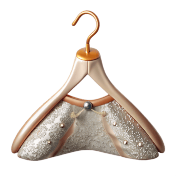 serene minimalist Wedding Dress Hanger Personalized Gift Isolated exclusive png