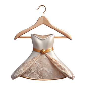 beautiful vintage Wedding Dress Hanger with Lace Personalized Gift Isolated professional png