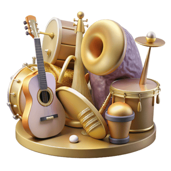 beautiful artistic Wedding Music Band Instruments Cutout for Entertainment high resolution png