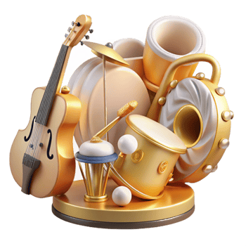 stunning contemporary Wedding Music Band Instruments Cutout for Entertainment premium png