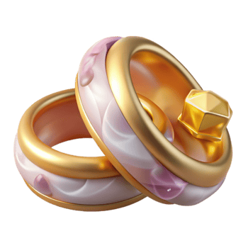 beautiful artistic Wedding Rings Gold Bands Diamond Detail Transparent premium png