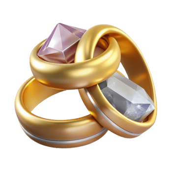 serene modern Wedding Rings Gold Bands Diamond Detail Transparent exclusive png