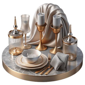 extraordinary modern Wedding Table Setting Silverware Cutout for Catering Services professional png