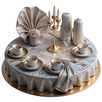 vibrant creative Wedding Table Setting Silverware Cutout for Catering Services original png