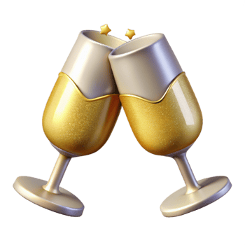vibrant creative Wedding Toast Glasses Clinking Transparent for Celebration Images premium png