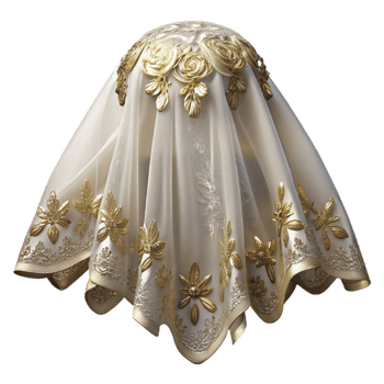 dramatic traditional Wedding Veil Lace Embroidery Cutout for Bridal Design authentic png