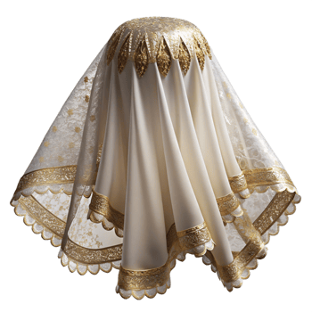 stunning artistic Wedding Veil Lace White Sheer Fabric Cutout for Bridal Accessories premium png