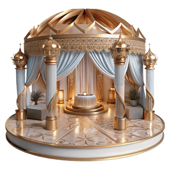 serene modern Wedding Venue Ballroom Interior Isolated for Event Planning detailed png